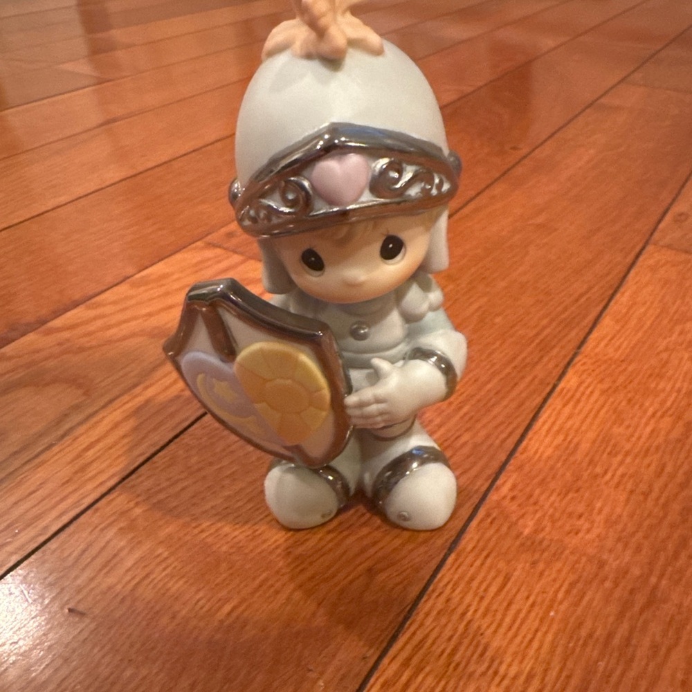 Vintage Precious Moments Style Little Knight Figurine w/ Shield Collectible RARE
